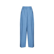 Blue Linen Casual Pants