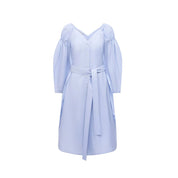 Blue Cotton Casual Dress