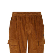 Brown Cotton Casual Pants
