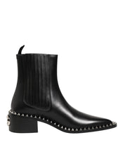 Black Studded Chelsea Ankle Boots - Dolce & Gabbana