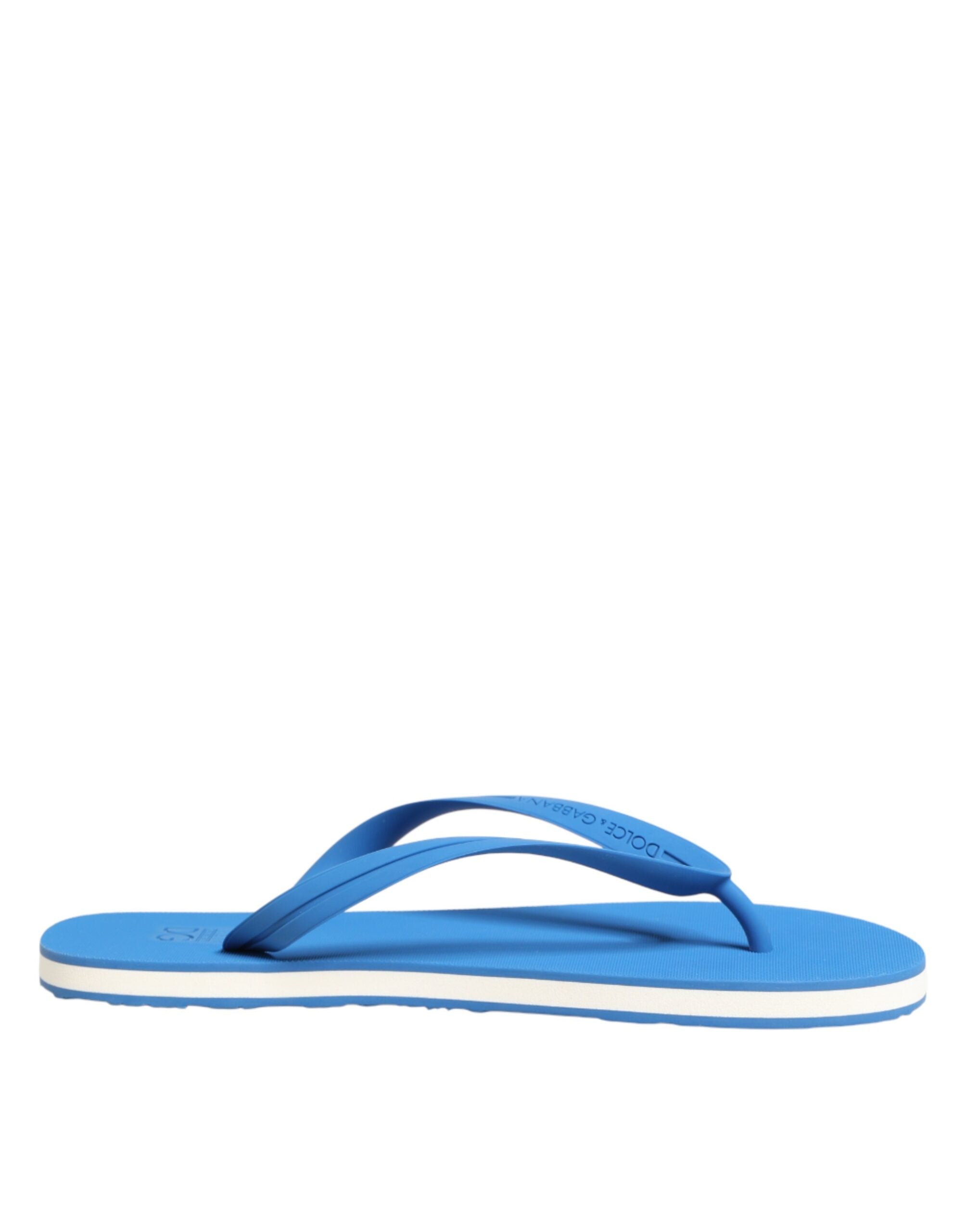 Blue White Rubber Slides with Logo Details