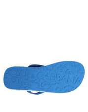 Blue White Rubber Slides with Logo Details