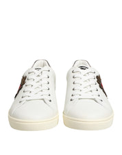 Dolce & Gabbana White Leather Low-Top Sneakers