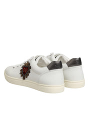 Dolce & Gabbana White Leather Low-Top Sneakers