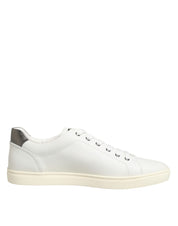 Dolce & Gabbana White Leather Low-Top Sneakers
