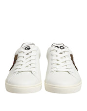 Dolce & Gabbana White Leather Low-Top Sneakers