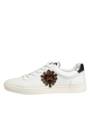 Dolce & Gabbana White Leather Low-Top Sneakers
