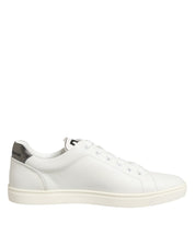 Dolce & Gabbana White Leather Low-Top Sneakers