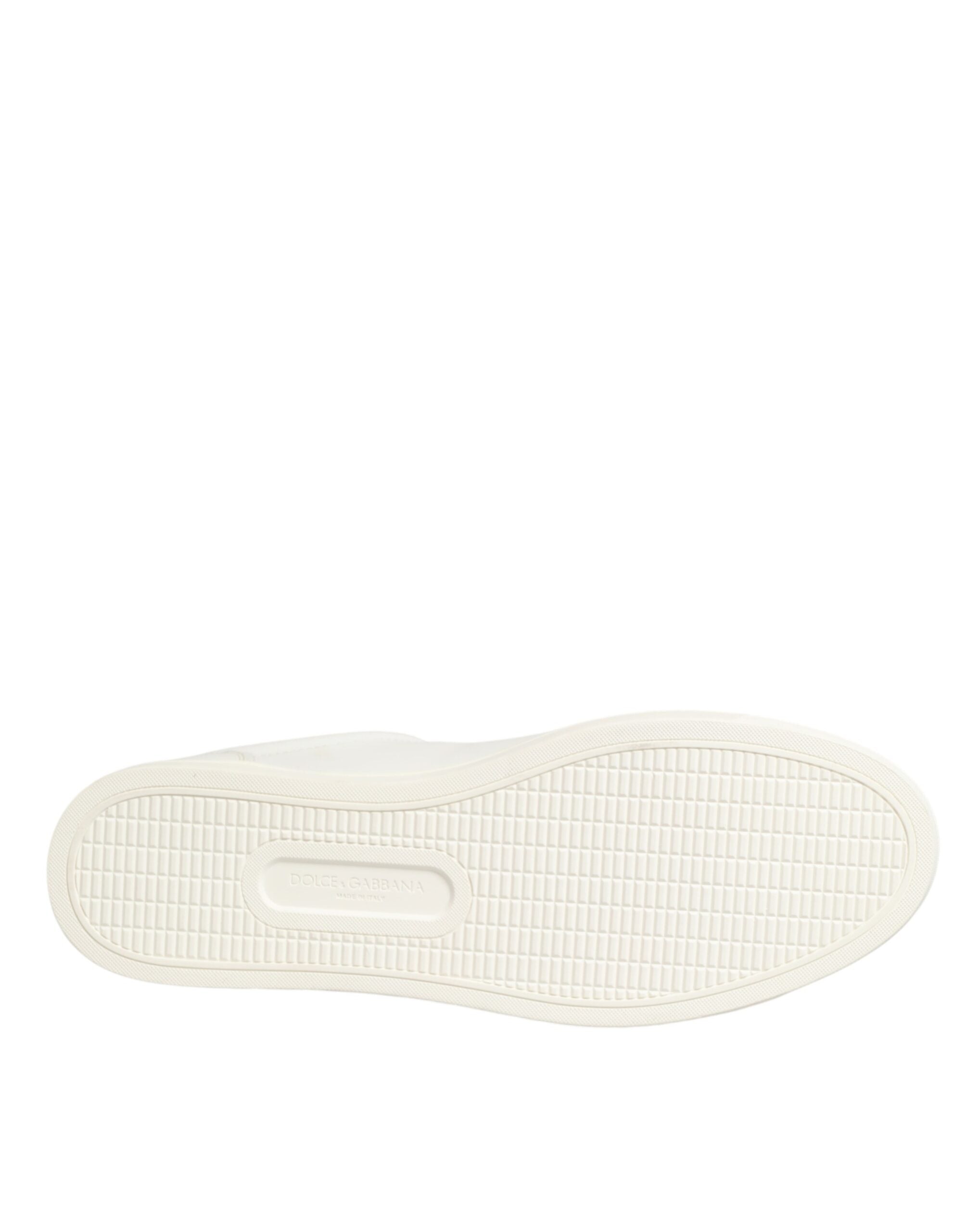 Dolce & Gabbana White Leather Low-Top Sneakers
