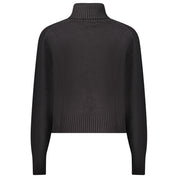 Calvin Klein Nero Cotton Turtleneck Sweater with CK Logo