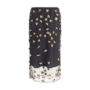 Black Polyamide Long Skirt