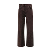 Brown Cotton Straight-Leg Jeans