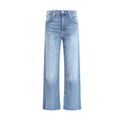 Blue Cotton Straight-Leg Jeans