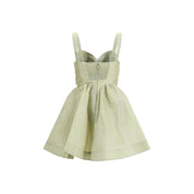 Green Linen Casual Dress