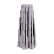 Gray Silk Long Skirt