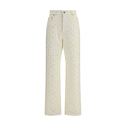 White Cotton Casual Pants