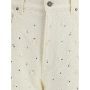 White Cotton Casual Pants