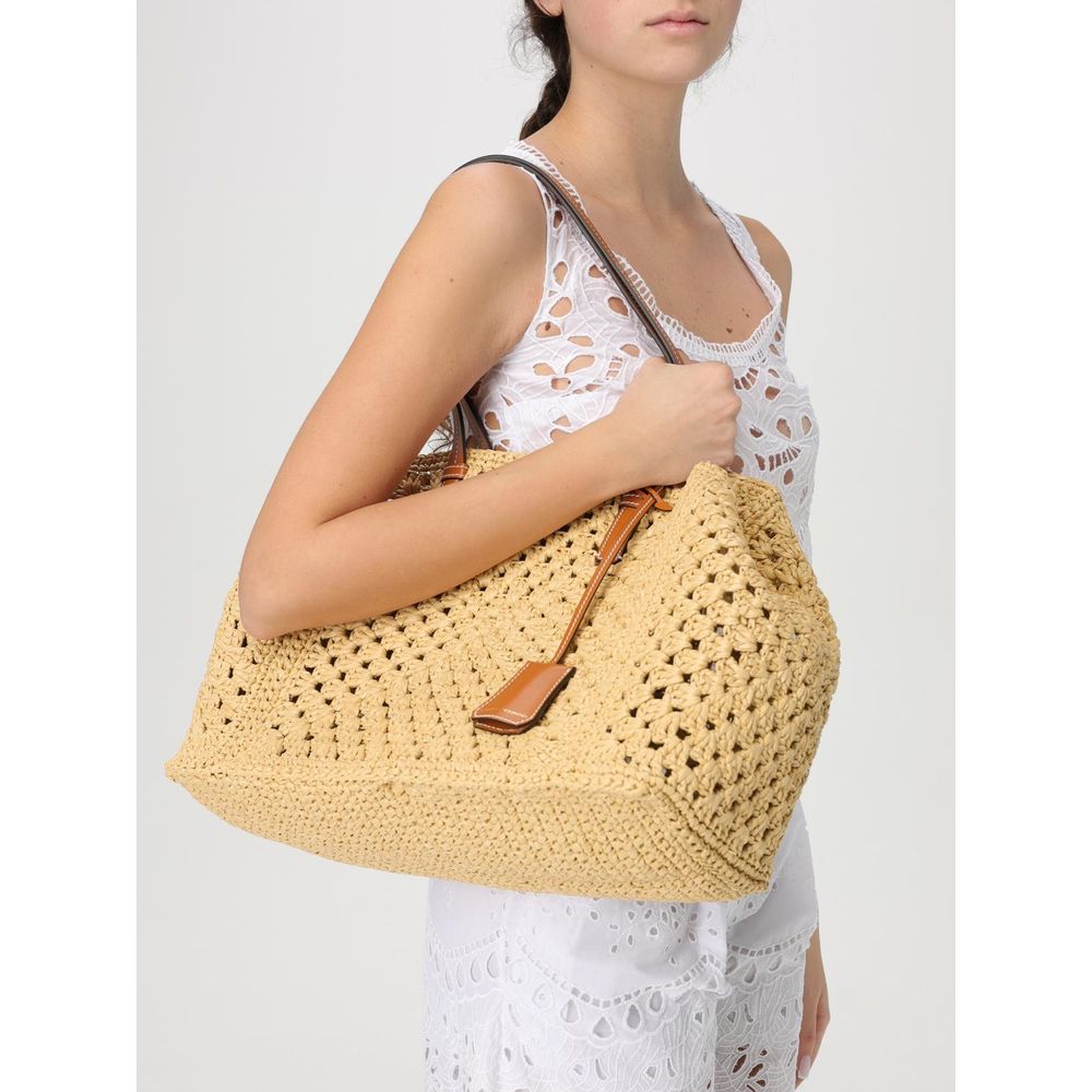Ermanno Scervino Beige Leather Tote Bag