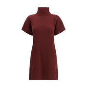 Bordeaux Fleece Wool Casual Dress