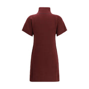 Bordeaux Fleece Wool Casual Dress