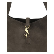 Brown Calf Leather Shoulder Bag with Cassandre Logo Plaque