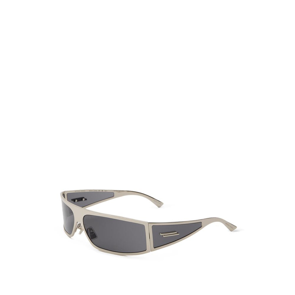 Bottega Veneta Silver Metal Wraparound Sunglasses