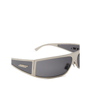 Bottega Veneta Silver Metal Wraparound Sunglasses