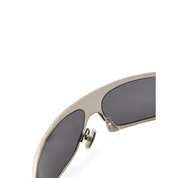 Bottega Veneta Silver Metal Wraparound Sunglasses
