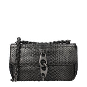 Tom Ford Gray Leather Python Shoulder Bag