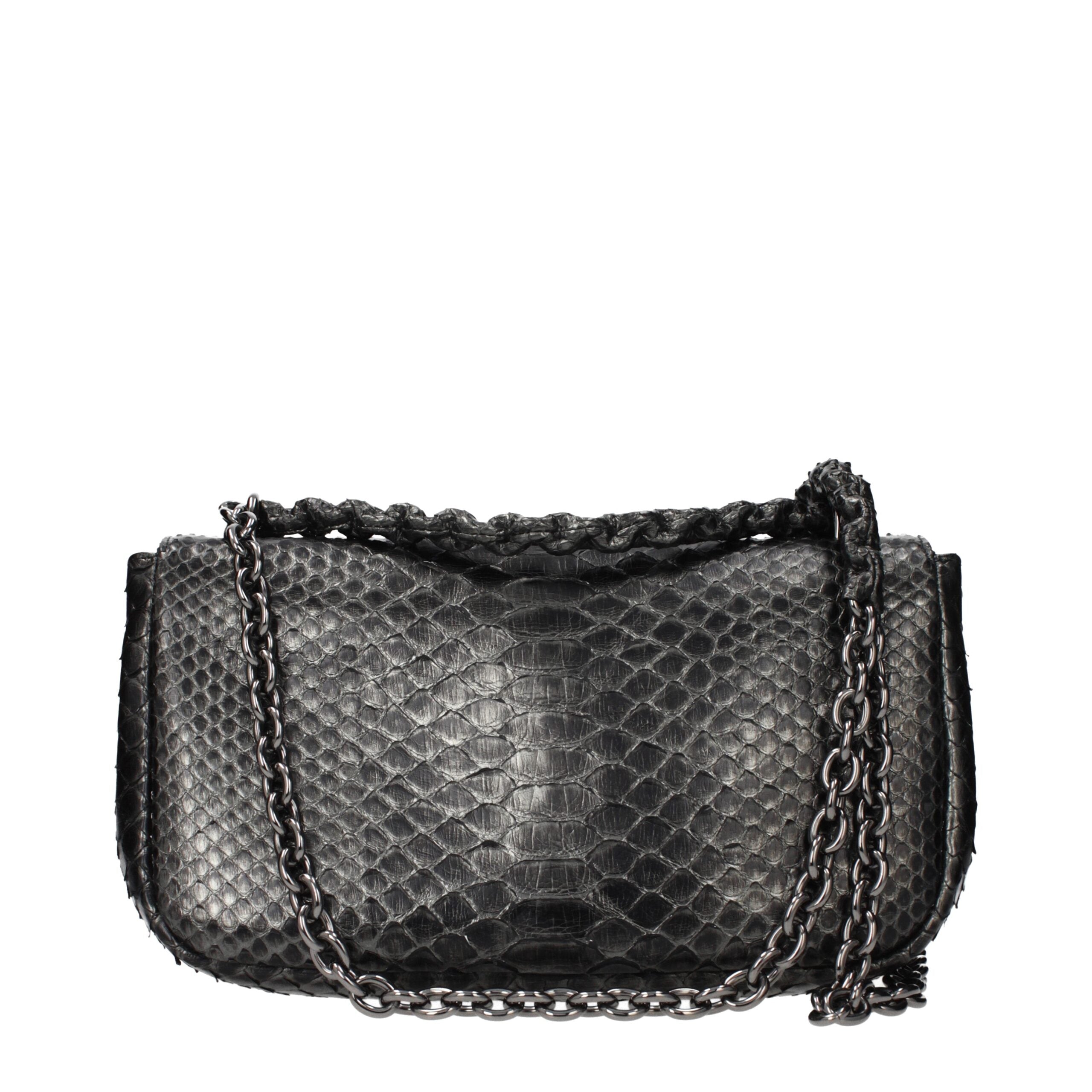 Tom Ford Gray Leather Python Shoulder Bag