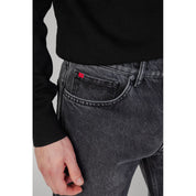 Svarta bomullsjeans med lös passform