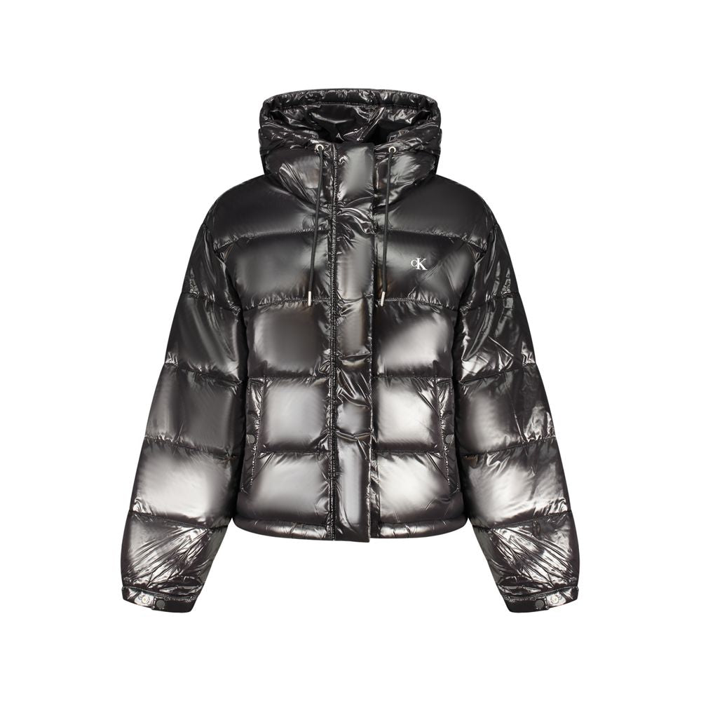Calvin Klein Black Polyester Hooded Jacket