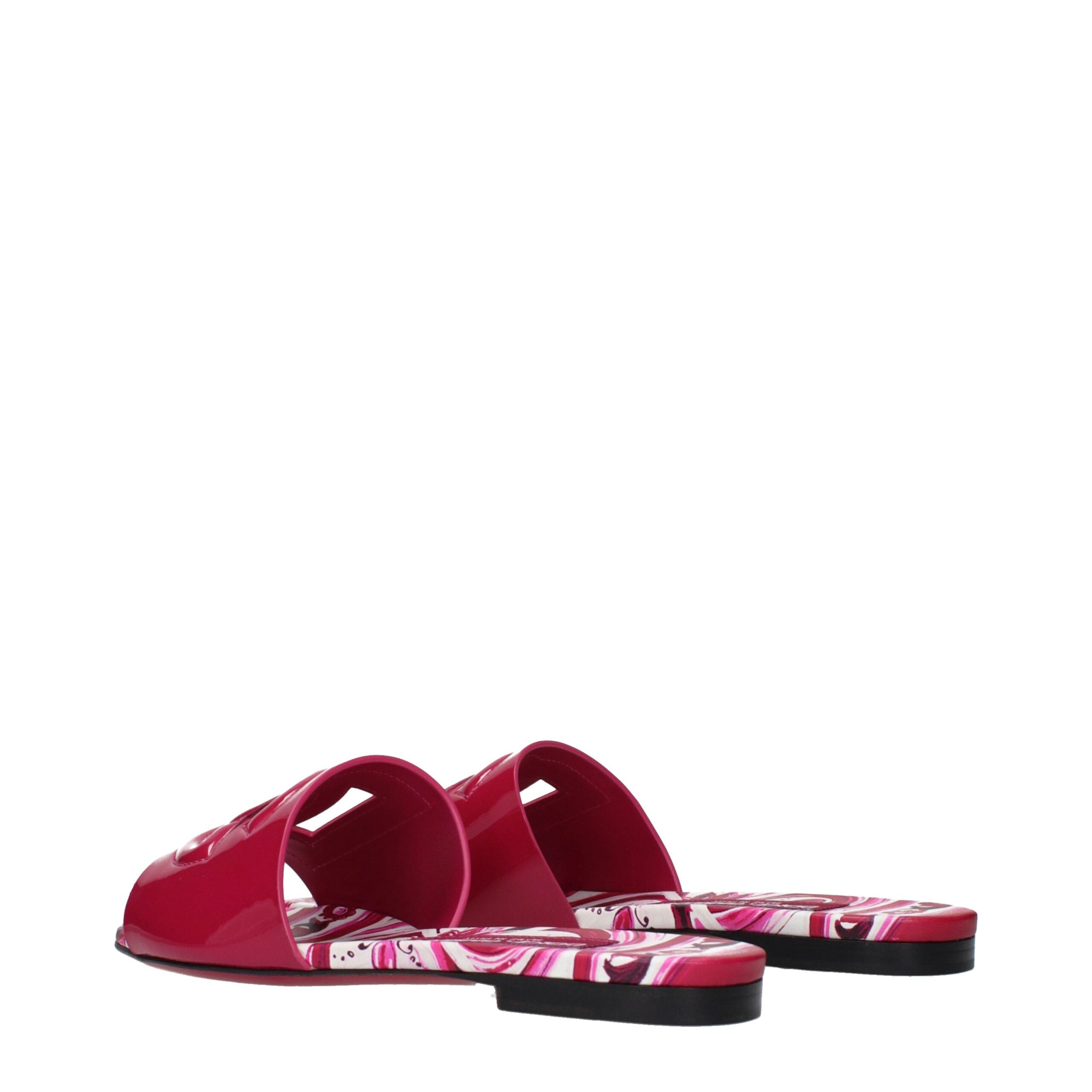 Dolce & Gabbana Fuchsia Patent Leather Slippers