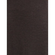 Brun långklänning i fleeceull med rullad halsringning