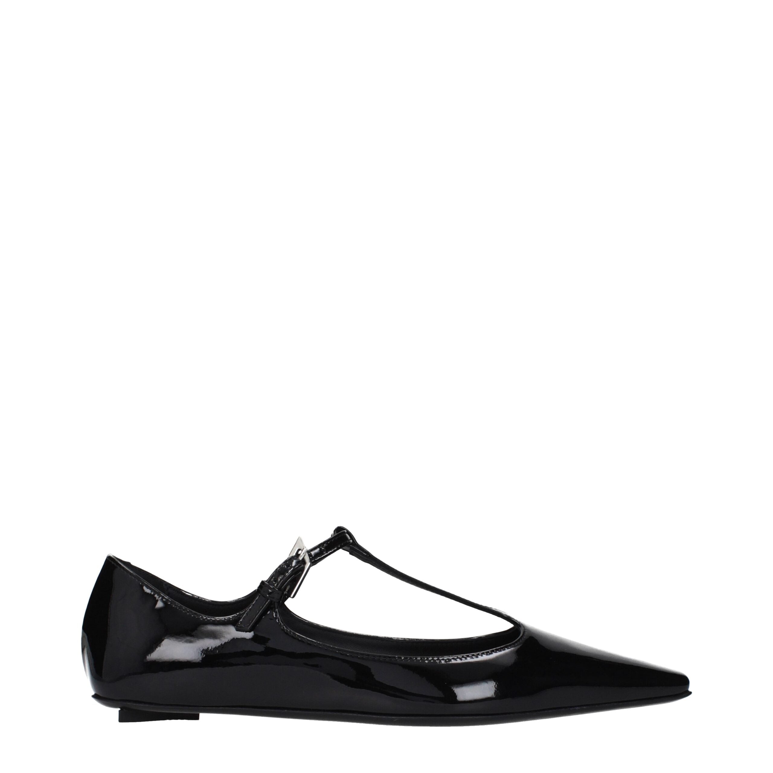 The Attico Black Patent Leather Ballet Flats