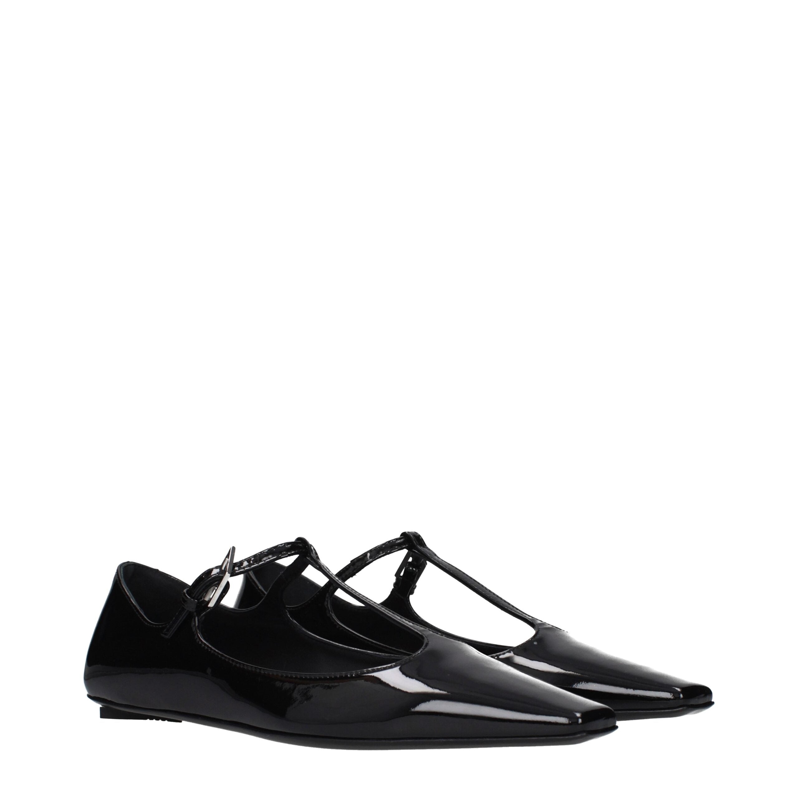 The Attico Black Patent Leather Ballet Flats