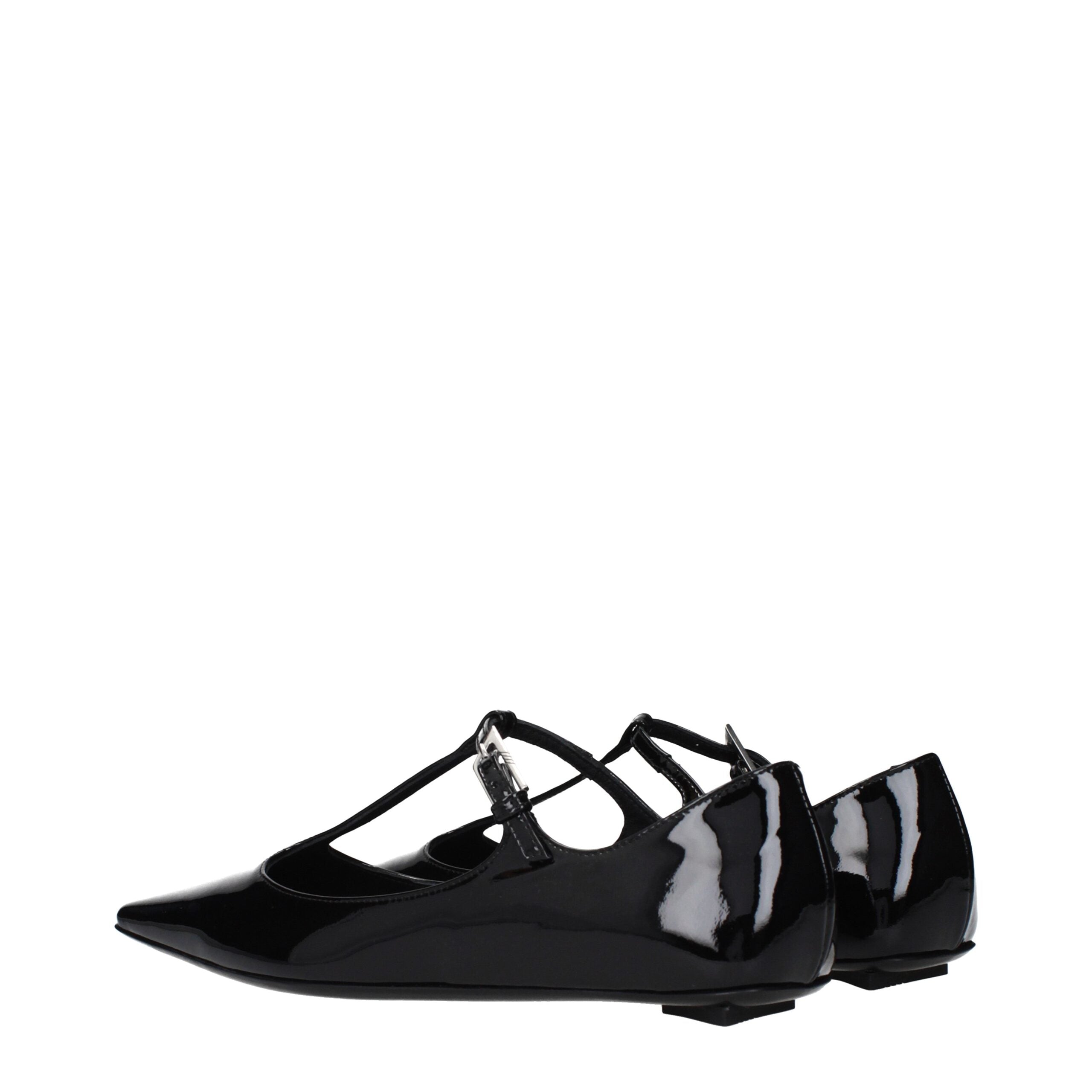 The Attico Black Patent Leather Ballet Flats