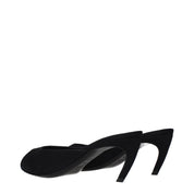 The Attico Black Fabric Flat Sandals