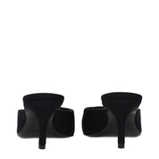 The Attico Black Fabric Flat Sandals