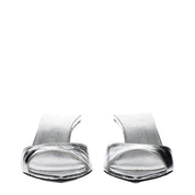 The Attico Gray Leather Flat Sandals