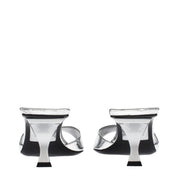 The Attico Gray Leather Flat Sandals