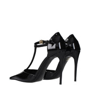 Dolce & Gabbana Black Patent Leather Pumps with Side Logo
