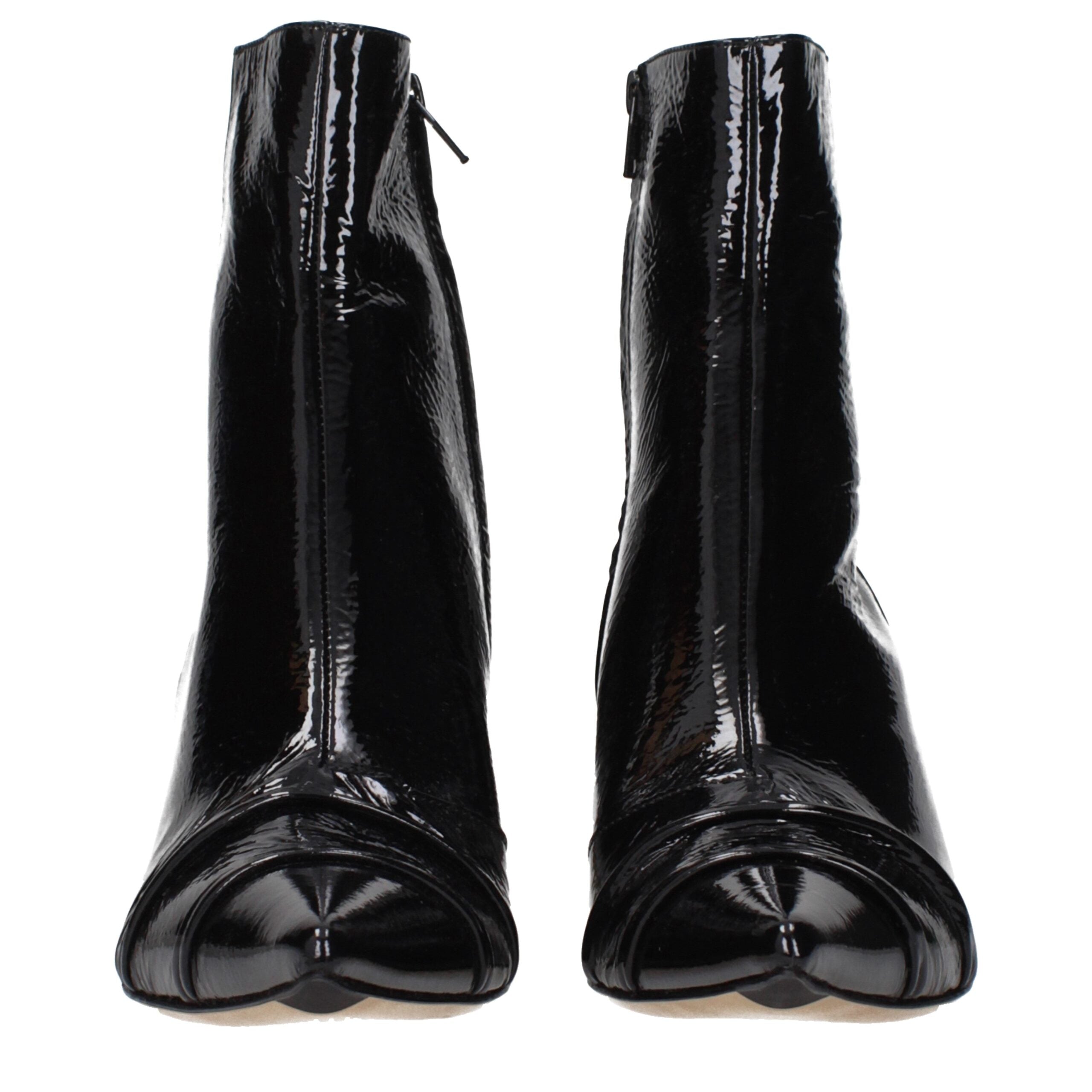 Maison Margiela Black Patent Leather Ankle Boots