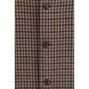 Valstar flerfärgad ullöverrock med hundtandsmönster