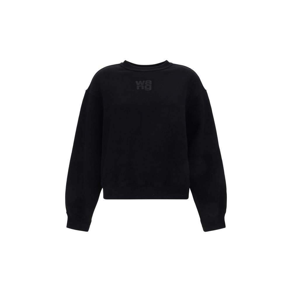 Black Cotton Sweatshirt with Logo