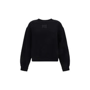 Black Cotton Sweatshirt with Logo