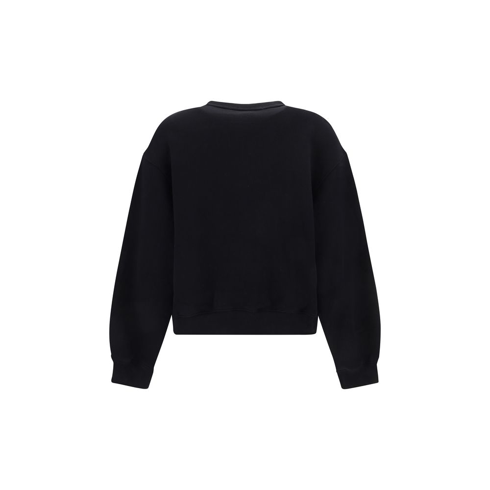 Black Cotton Sweatshirt with Logo