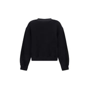 Black Cotton Sweatshirt with Logo
