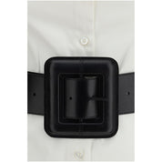 White Cotton Poplin Shirt Mini Dress