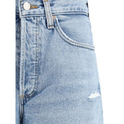 Ljusblå bomullsjeans med raka ben